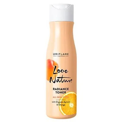 Oriflame Love Nature, Radiance Toner with Organic Apricot & Orange (Rozświetlający tonik z organiczną morelą i pomarańczą)