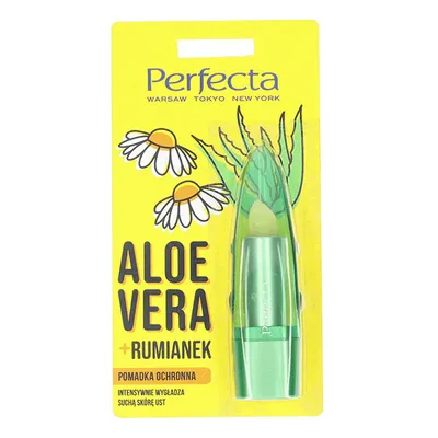 Perfecta Aloe Vera, Pomadka odżywcza do ust z aloesem i rumiankiem