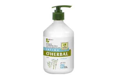 O'Herbal Intimo, Intimate Cleansing Milk (Mleczko do higieny intymnej  z ekstraktem z lnu do skóry wrażliwej)