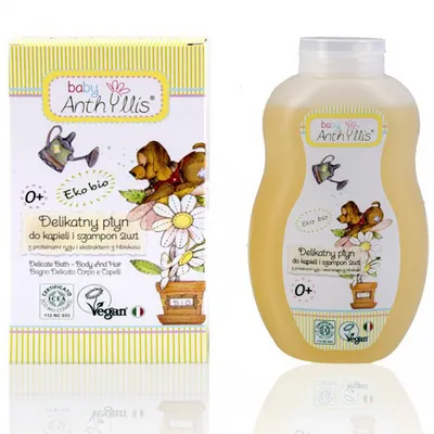 Baby Anthyllis Delikatny płyn do kąpieli i szampon 2w1 z proteinami ryżu i ekstraktem z hibiskusa