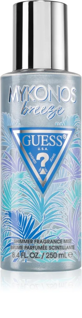 Guess Mykonos Breeze Shimmer Fragrance Mist (Perfumowany spray do ciała z brokatem dla kobiet)