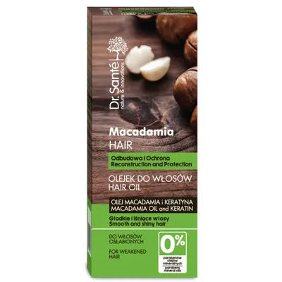 Dr. Sante Macadamia Hair, Olejek do włosów odbudowujący ochronny z olejem macadamia i keratyną