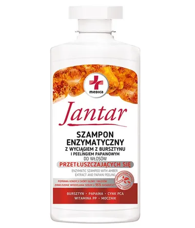 Jantar Medica Szampon enzymatyczny z wyciągiem z bursztynu i peelingiem papainowym
