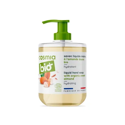 Cosmia BIO, Savon Liquide Pour les Mains Amande Douce Bio (Organiczne mydło w płynie do rąk z ekstraktem ze słodkich migdałów)