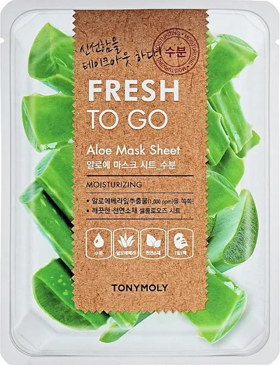 Tony Moly Fresh To Go, Aloe Mask Sheet (Odświeżająca maska w płachcie do twarzy)