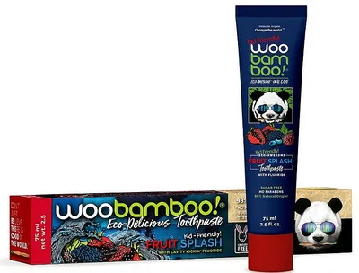 WooBamboo! Kid-Friendly ! Fruit Splash Toothpaste With Fluoride (Pasta do zębów z fluorem o owocowym smaku)