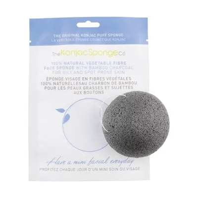 Konjac Sponge Company Gąbka Konjac z bambusowym węglem drzewnym do cery tłustej i problematycznej