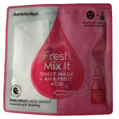 The Beauty Dept. Fresh Mix It, Sheet Mask + AHA Fruit Acid (Maska w płachcie + serum)