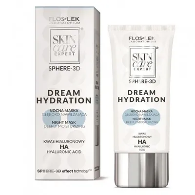 Floslek Skin Care Expert, Sphere-3D Dream Hydration Night Mask with Hyaluronic Acid (Nocna maska głęboko nawilżająca `Kwas hialuronowy`)