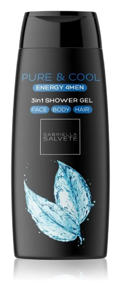 Gabriella Salvete Energy 4Men Pure & Cool Shower Gel Face, Body, Hair (Żel pod prysznic do twarzy, ciała i włosów)