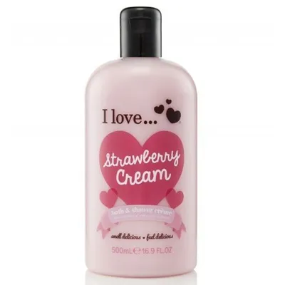 I Love... Cosmetics Strawberries & Cream, Bath & Shower Creme (Płyn do kąpieli i krem pod prysznic)