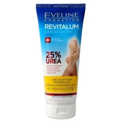Eveline Cosmetics Revitalum, Specjalistyczny regenerujący krem-kompres 8 w 1 na pękające pięty 25% Urea