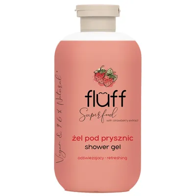 Fluff Superfood, Refreshing Shower Gel (Odświeżający żel pod prysznic `Truskawka`)