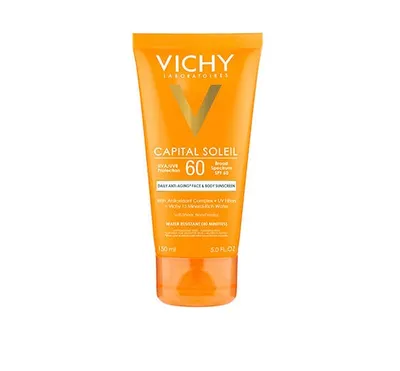 Vichy Capital Soleil, Soft Sheer Daily Anti-Aging Face & Body Sunscreen SPF 60 (Codzienny krem ​​przeciwsłoneczny przeciwzmarszczkowy do twarzy i ciała)