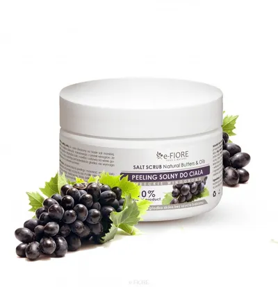 e-Fiore Salt Scrub Natural Butters & Oils (Peeling solny do ciała `Greckie winogrona`)