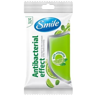Smile Antibacterial Effect Wet Wipes with Vitamins (Chusteczki antybakteryjne z witaminami)