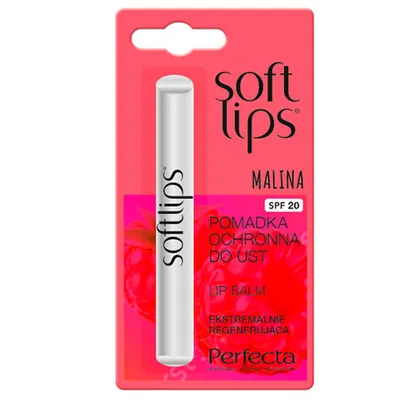 Perfecta Softlips, Ultranawilżający ochronny balsam do ust SPF 20 'Malina'