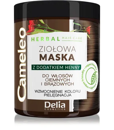 Delia Cameleo Herbal, Ziołowa maska z dodatkiem henny do włosów ciemnych i brązowych