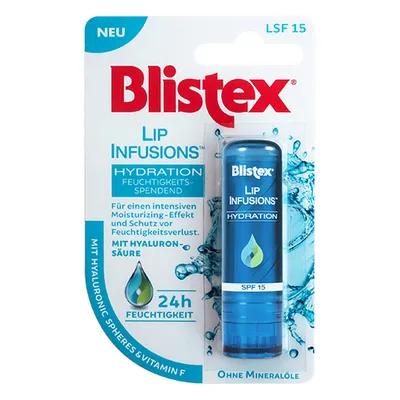 Blistex Lip Infusions, Hydration Lip Balm with Hyaluroni Acid SPF 15 (Pomadka nawilżająca z kwasem hialuronowym)