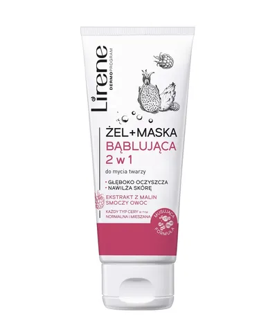 Lirene Dermoprogram Żel + maska bąblująca 2w1 do mycia twarzy