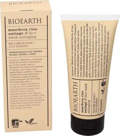Bioearth Maschera Viso Antiage (Przeciwzmarszczkowa maseczka na twarz z jagodami goji)