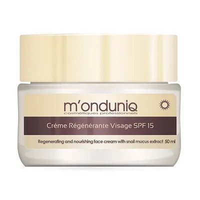 M'onduniq Creme Regenerante Visage SPF 15 (Regenerujący i odżywczy krem do twarzy z ekstraktem ze śluzu ślimaka SPF 15)