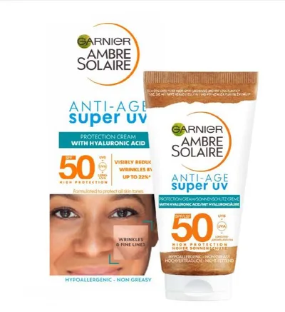 Garnier Ambre Solaire Anti-age Super Protective Cream UV SPF50 (Krem do twarzy  z filtrem SPF 50)