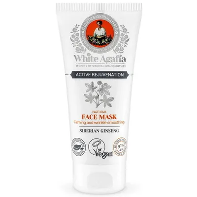 Receptury Babuszki Agafii White Agafia, Natural Face Mask Firming and Wrinkle Smoothing (Biała Agafia, Maska do twarzy ujędrniająca i wygładzająca zmarszczki z żeń-szeniem 50+)