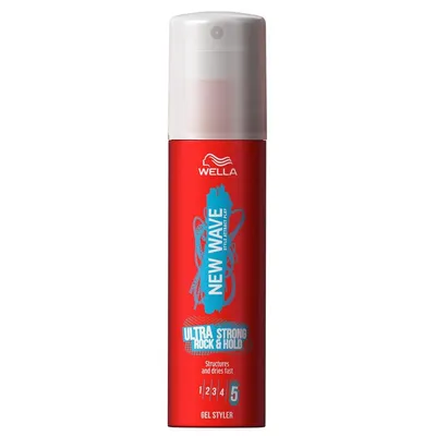 Wella New Wave, Ultra Strong Rock & Hold Gel Styler (Ultra mocny spray do stylizacji włosów)