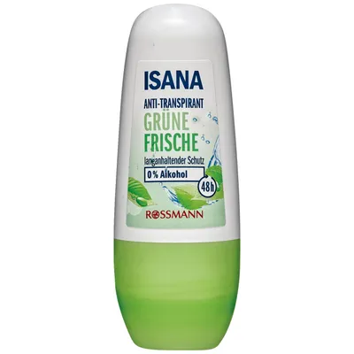 Isana Grüne Frische Anti-Transpirant Roll-on (Antyperspirant w kulce `Zielona świeżość`)