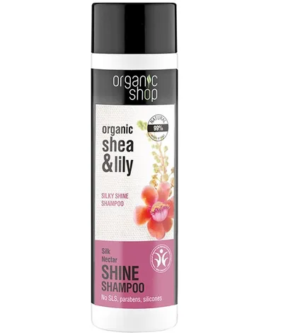 Organic Shop Organic Shea & Lily, Silky Shine Shampoo 'Silk Nectar' (Nabłyszczający szampon 'Jedwabny Nektar')