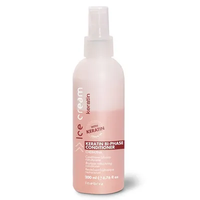 Inebrya Ice Cream, Keratin Bi - Phase Restructuring Conditioner (Dwufazowa odżywka bez spłukiwania z keratyną)