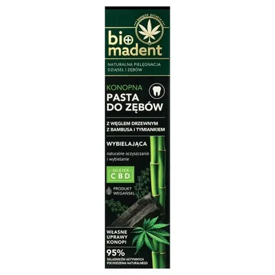Bio Madent Konopna pasta do zębów z węglem drzewnym z bambusa i tymiankiem