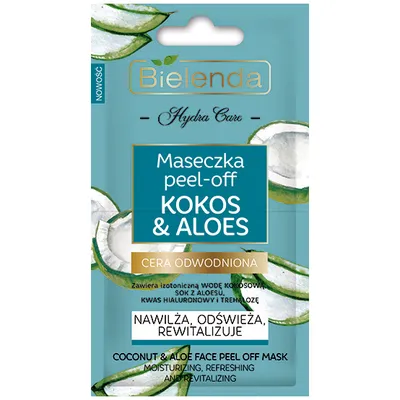 Bielenda Hydra Care, Kokos & aloes, Nawilżająca maseczka peel-off