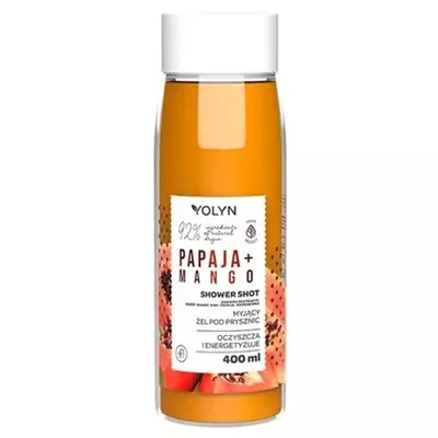Yolyn Shower Shot, Wegański żel pod prysznic `Mango + Papaja`