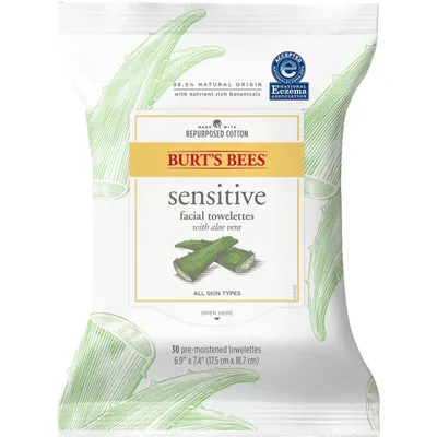 Burt's Bees Sensitive Skin, Facial Cleansing Towelettes (Chusteczki do wrażliwej skóry)