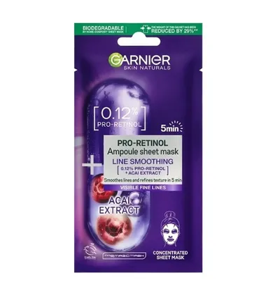 Garnier Skin Naturals, Pro-Retinol Ampoule Sheet Mask (Ampułka w masce na tkaninie z pro-retinolem (stara wersja))