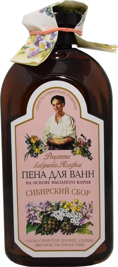 Receptury Babuszki Agafii Piana do kąpieli na bazie korzenia z mydlnicy `Seria syberyjska`