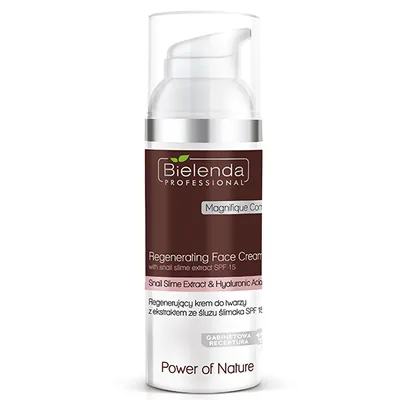 Bielenda Professional SUPREMELAB Power of Nature, Regenerujący krem do twarzy z ekstraktem ze śluzu ślimaka SPF15