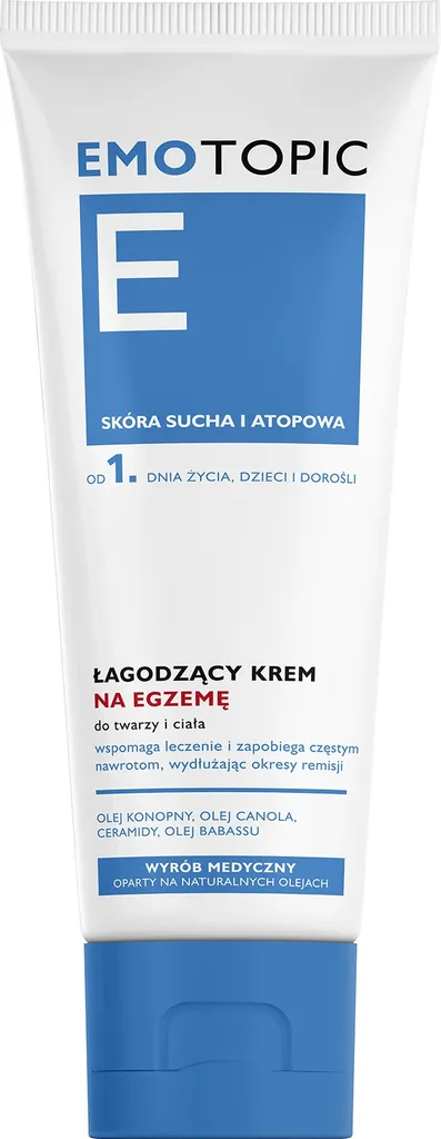 Emotopic Łagodzący krem na egzemę do twarzy i ciała