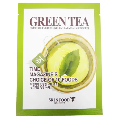 SkinFood Green Tea, Everyday Facial Mask Sheet (Maseczka w płachcie z ekstraktem z zielonej herbaty)