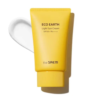The Saem Eco Earth, Light Sun Cream SPF50+ PA++++ (Lekki krem przeciwsłoneczny z filtrem UV)