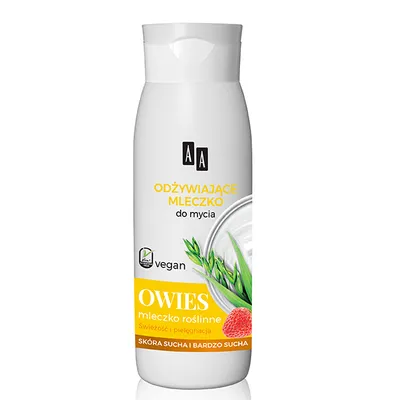 AA Vegan, Odżywiające mleczko pod prysznic i do kąpieli `Owies`