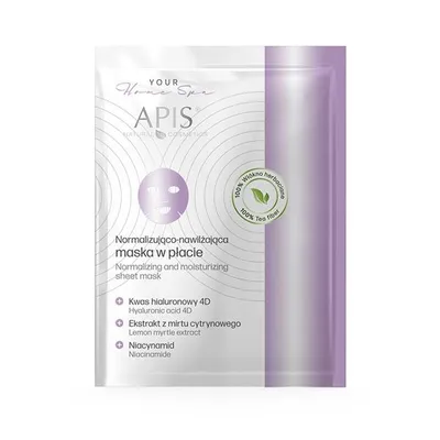 Apis Your Home Spa, Normalizing and Moisturing Sheet Mask (Normalizująco-nawilżająca maska w płacie)