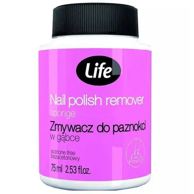 Life Zmywacz do paznokci w gąbce bezacetonowy
