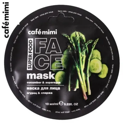 Cafe Mimi Superfood, Face Mask Cucumber & Asparagus (Maska do twarzy `Ogórek i szparagi`)