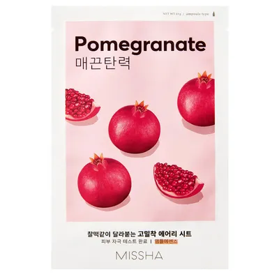 Missha Airy Fit, Sheet Mask Pomegranate (Ujędrniająca maseczka w płachcie z ekstraktem z granatu)