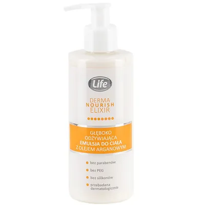 Life Derma Nourish Elixir, Głęboko odżywiająca emulsja do ciała z olejem arganowym