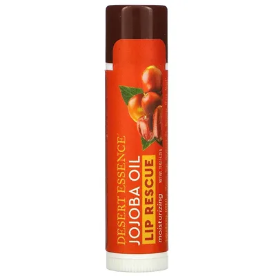 Desert Essence Lip Rescue, Moisturizing Lip Balm with Jojoba Oil (Balsam do ust z olejkiem jojoba)