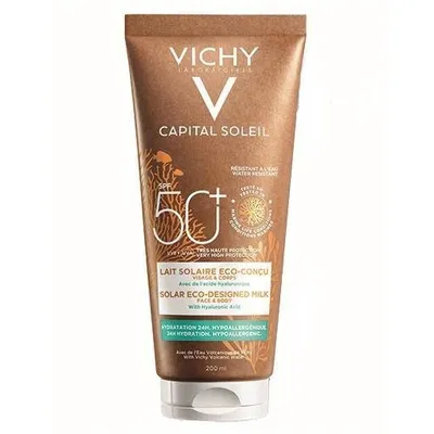 Vichy Capital Soleil, Lait Solaire Eco-Concu SPF50+ (Mleczko do opalania SPF50+ z kwasem hialuronowym)